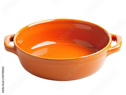 Bright Orange Ceramic Baking Dish for Kitchen Use photo