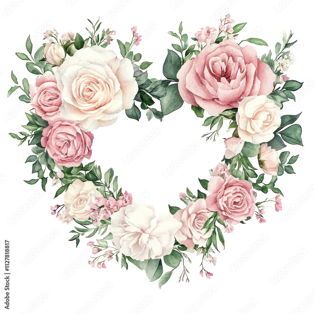 Naklejka premium Heart-Shaped Floral Arrangement Design