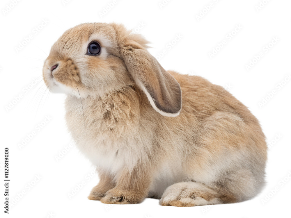 baby rabbit with floppy ears cut out isolated on white background baby rabbit with floppy ears cut out isolated on white background