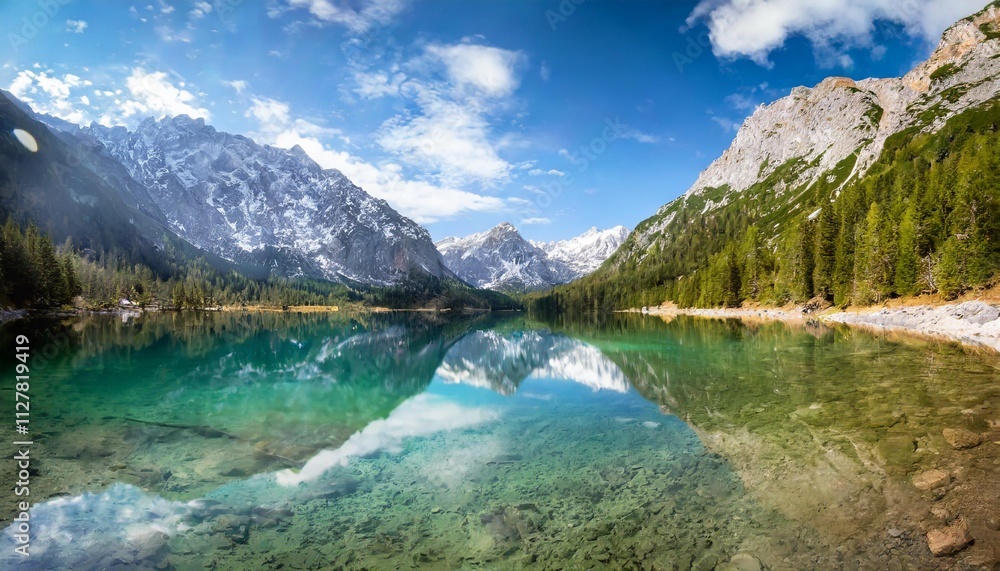 Crystal-Clear Alpine Lakes: Pristine Mountain Reflections Crystal-Clear Alpine Lakes: Pristine Mountain Reflections