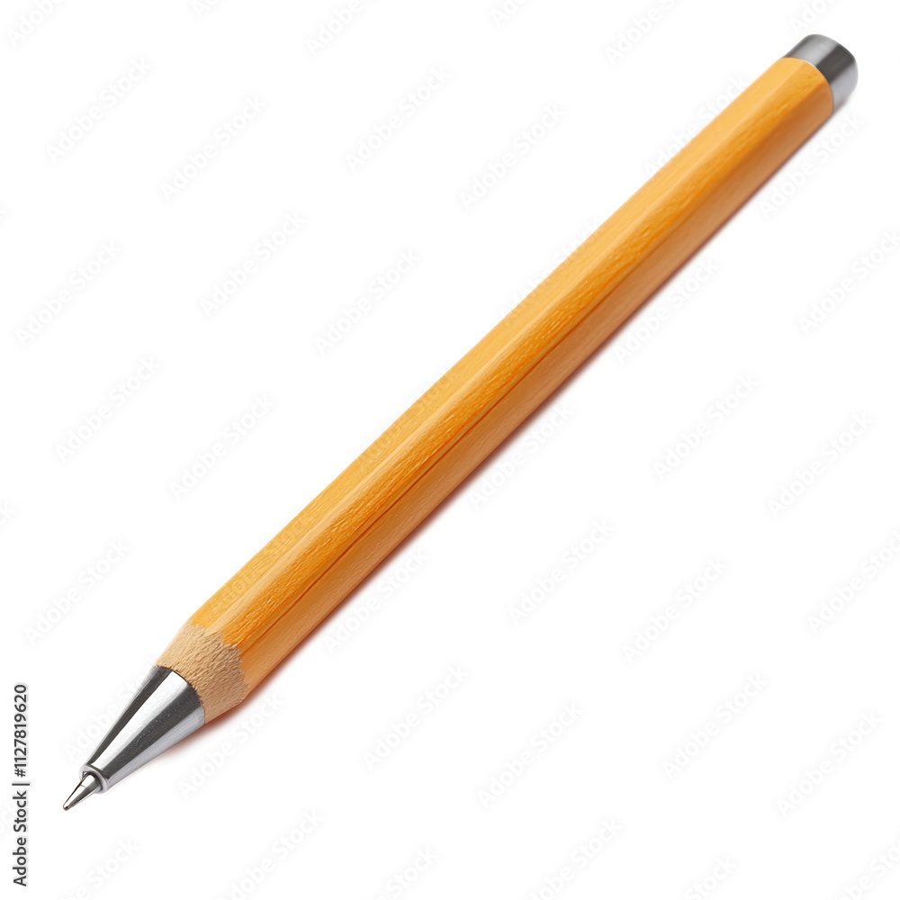 Closeup of Sharpened Wooden Pencil on White Background Closeup of Sharpened Wooden Pencil on White Background