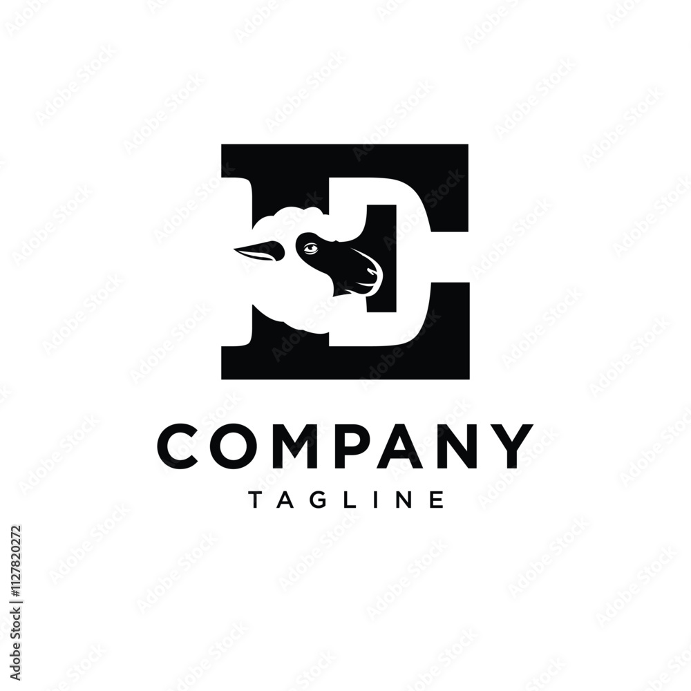 Letter E Sheep Logo Icon Vector Letter E Sheep Logo Icon Vector