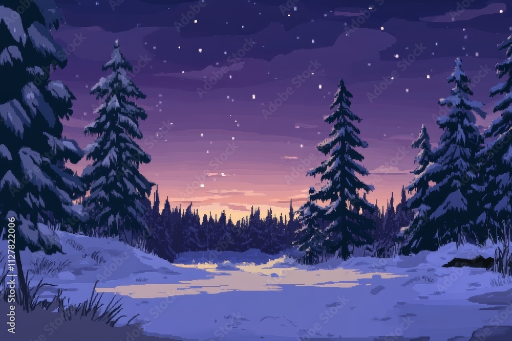 Winter Sunset in the Forest Winter Sunset in the Forest