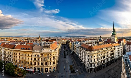 Wallpaper Mural A panoramic view of a cityscape with historic buildings and skyline. Torontodigital.ca