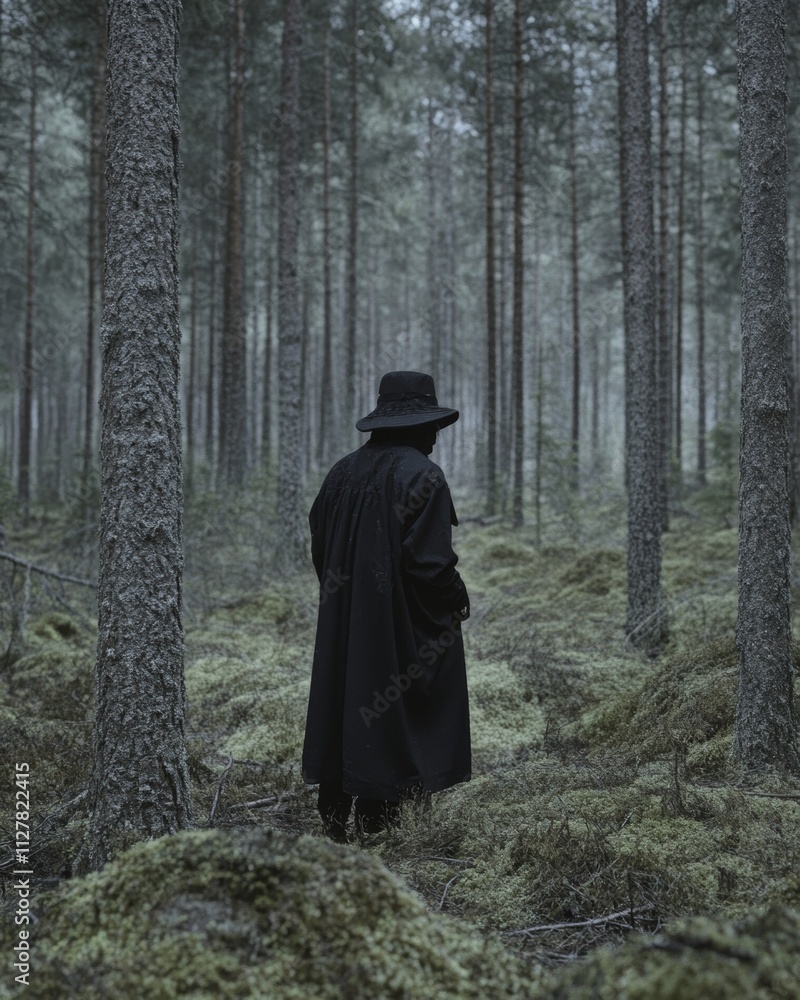 Mysterious Figure in a Dark Forest Mysterious Figure in a Dark Forest