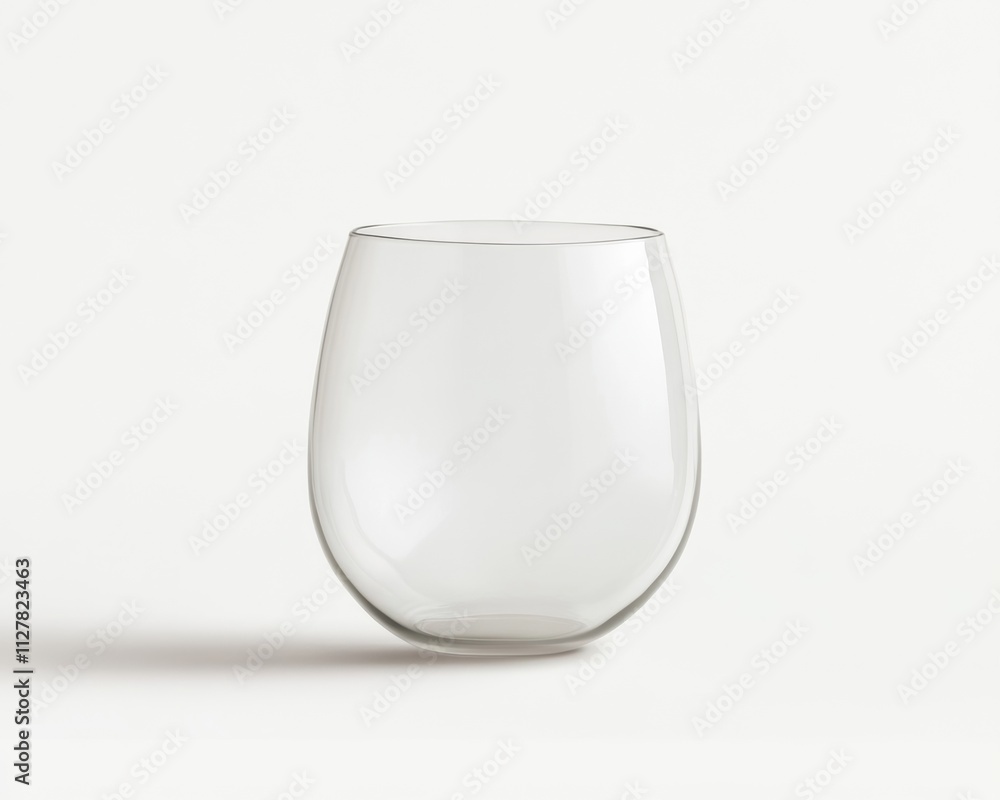 Empty Stemless Wine Glass on White Background Empty Stemless Wine Glass on White Background