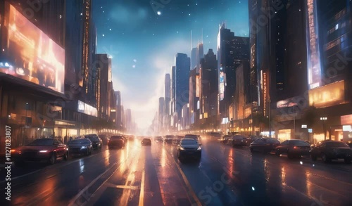 Futuristic Cityscape at Night