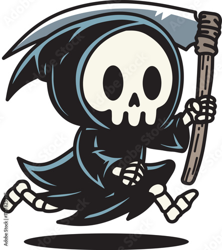 Cute grim reaper cartoon design art 