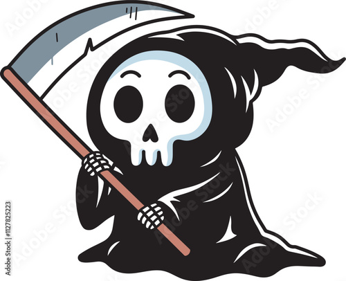 Cute grim reaper cartoon design art 