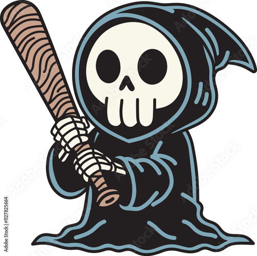 Cute grim reaper cartoon design art 