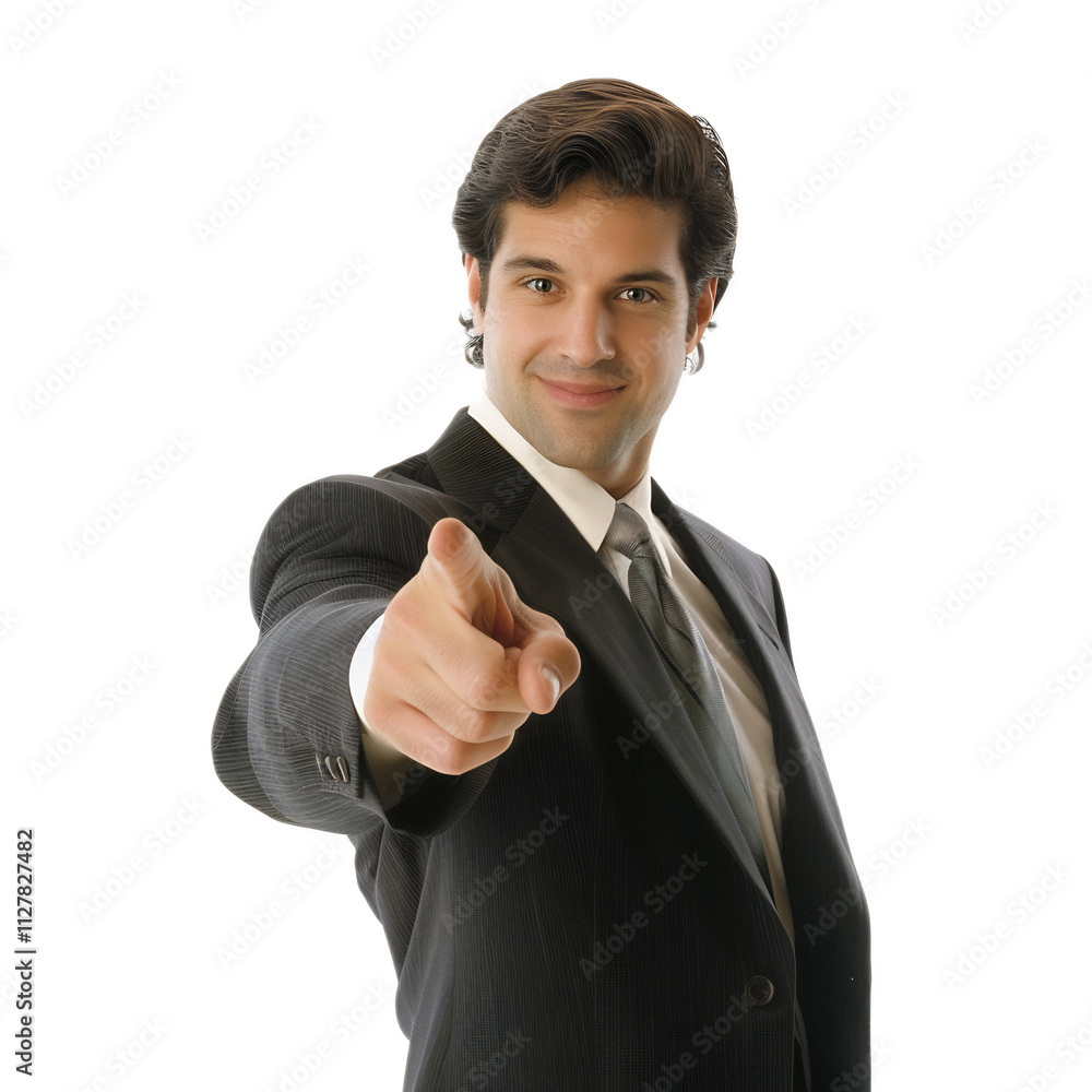 Confident Businessman Pointing Gesture In Suit For Success Confident Businessman Pointing Gesture In Suit For Success