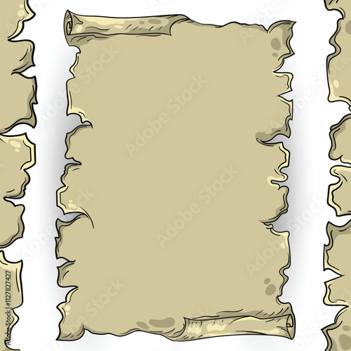Vintage scroll papyrus parchment paper vector design