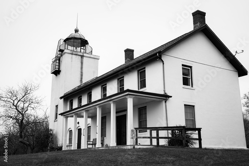 Horton Point Lighthouse, the landmark navigational architecture built in 1857 commissioned by George Washington, on Long Island, Southold, New York, USA photo