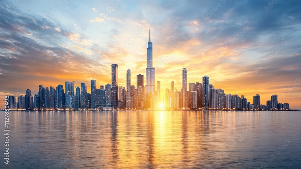 The city skyline sparkled with a myriad of lights as the sun dipped below the horizon, casting a warm orange glow over the towering buildings. The city skyline sparkled with a myriad of lights as the sun dipped below the horizon, casting a warm orange glow over the towering buildings.