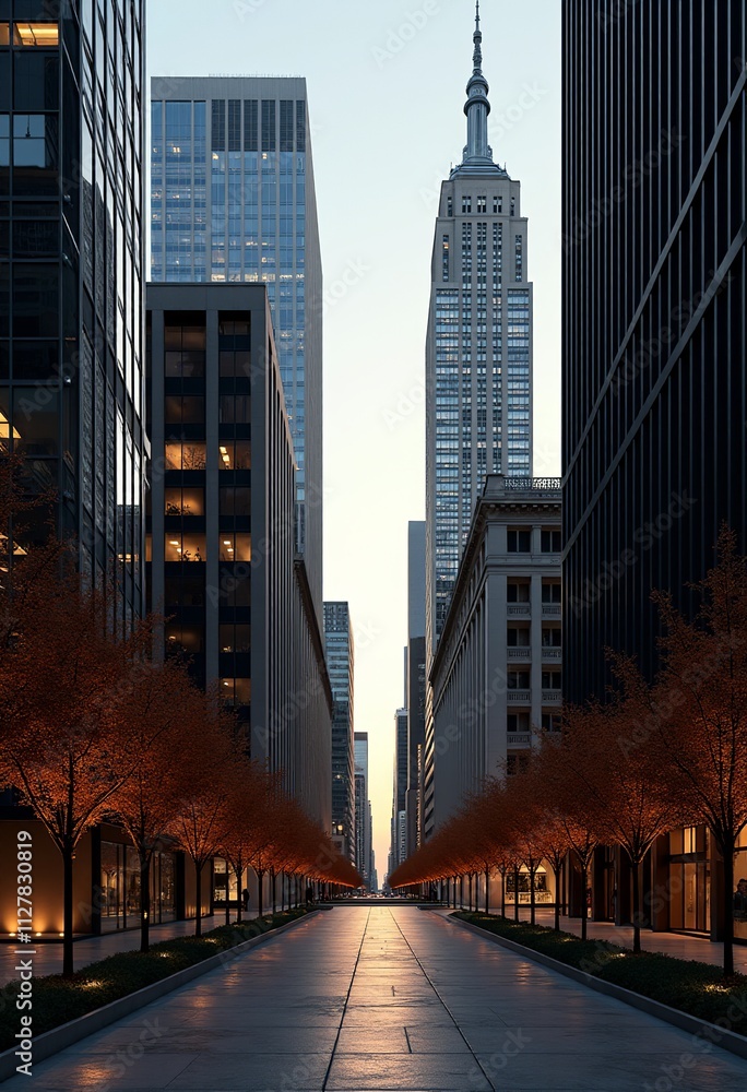Obraz premium New York's Urban Aesthetics: Capturing the Essence of Modern Minimalism in Black and Gold Designs