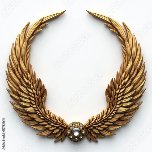 Golden ornate frame shaped like wings. Decorative design. Elegant, luxurious look. Ideal for luxury brands, art galleries interior design projects. Creative design for products services related to photo