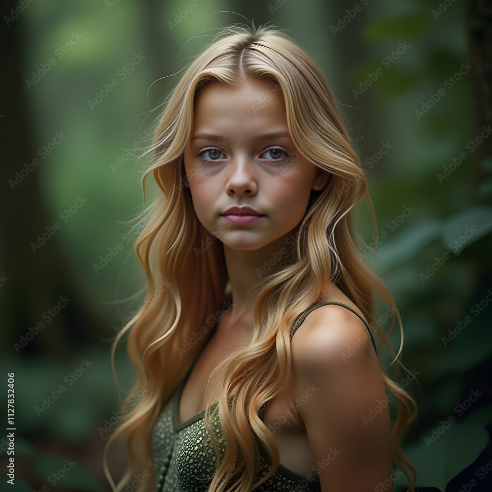 portrait of a beautiful girl with blonde, red hair portrait of a beautiful girl with blonde, red hair