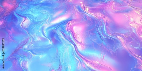 Vibrant Abstract Digital Artwork with Fluid Swirling Waves in Blue Purple Pink Shades