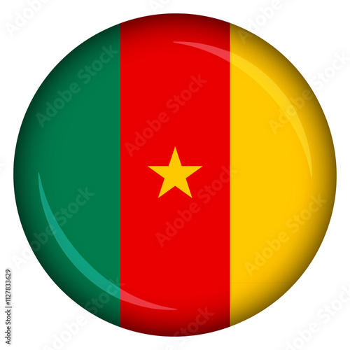 Cameroon flag circle pin and badge photo