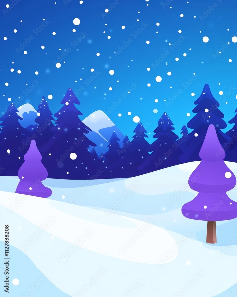 Winter Wonderland Night Scene Winter Wonderland Night Scene