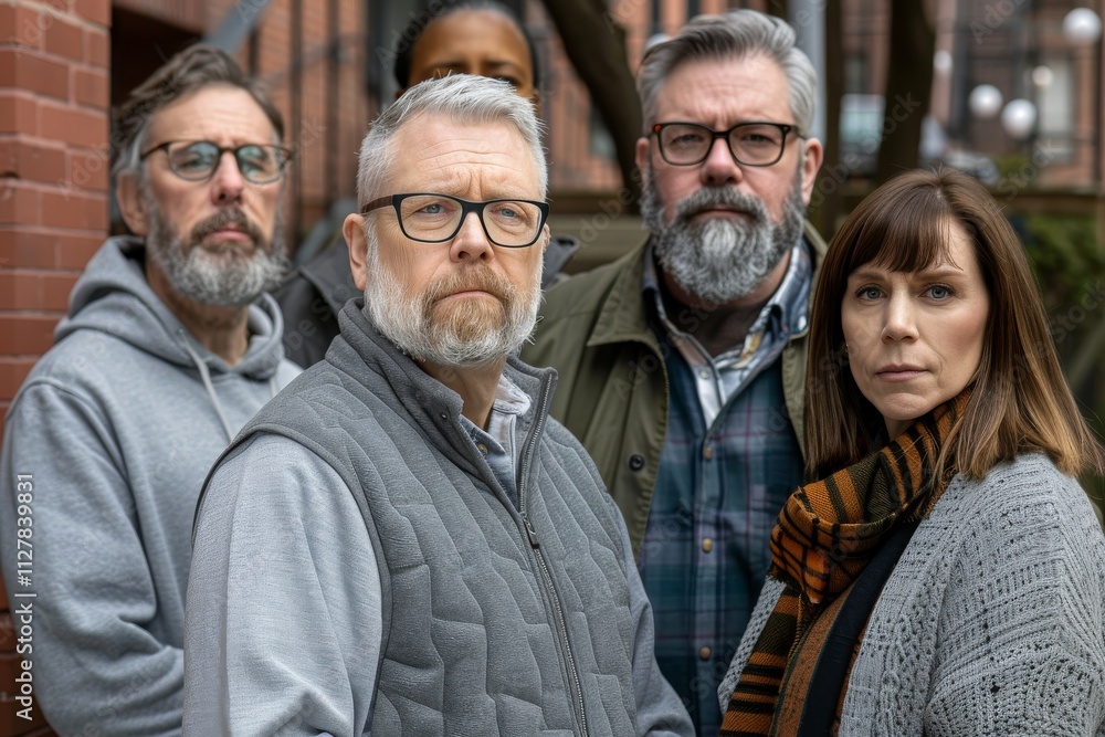 Portrait of a group of senior people standing in a row. Portrait of a group of senior people standing in a row.