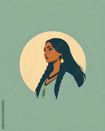 illustration de la cheffe amérindienne Pocahontas 