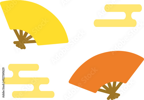 扇子と雲（えがすみ）