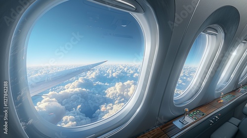 Luxurious Private Jet Flight Above a Sea of Clouds