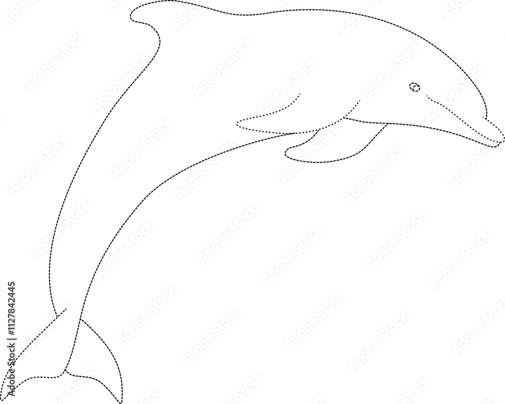 Dolphin splash scene tracing vector Dolphin splash scene tracing vector