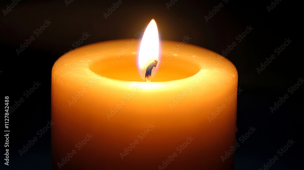 Illuminating Hope: Close-up of Soft Candlelight Bringing Gentle Warmth in the Dark Illuminating Hope: Close-up of Soft Candlelight Bringing Gentle Warmth in the Dark