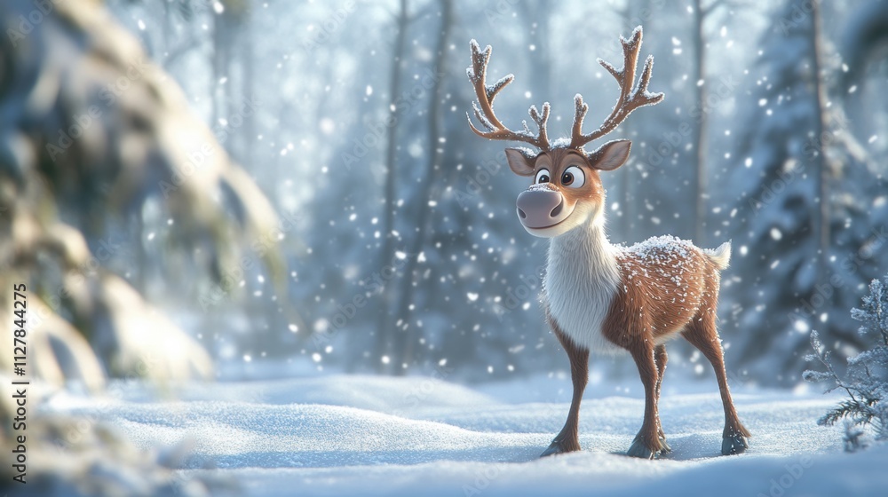 Cute reindeer for Christmas holiday greeting card design. Cute reindeer for Christmas holiday greeting card design.