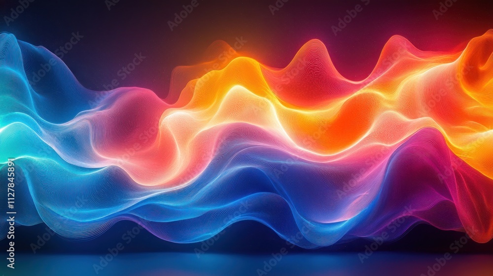 Abstract Neon Wave Pattern Background with Gradient Light and Fluid Motion Abstract Neon Wave Pattern Background with Gradient Light and Fluid Motion