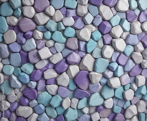 Stony Mosaic Tile Background with Purple and Blue Pastels , background, mosaic photo