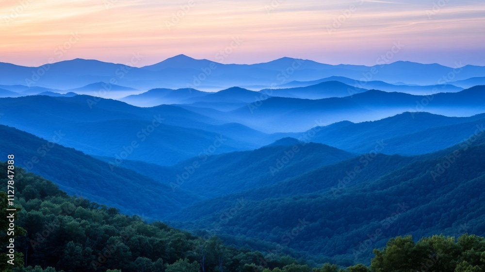 Fototapeta premium Blue Ridge Mountains Dawn Landscape