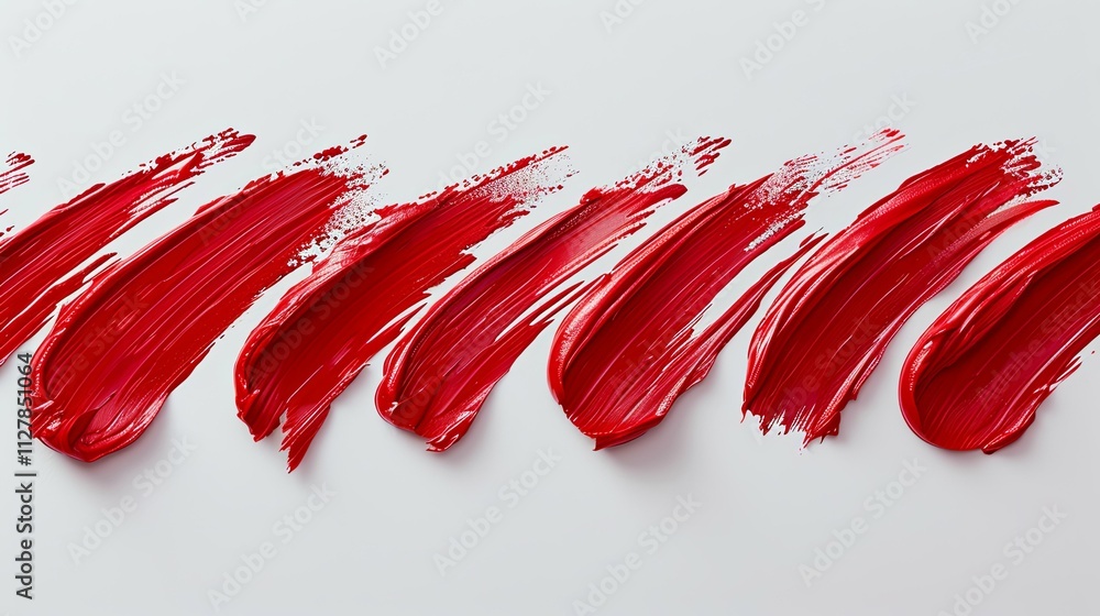 Abstract red paint strokes on a white background, artistic texture. Abstract red paint strokes on a white background, artistic texture.