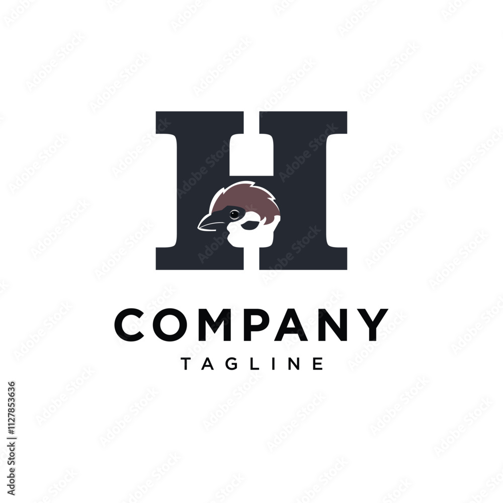 Letter H Sparrow Bird Logo Icon Vector Letter H Sparrow Bird Logo Icon Vector