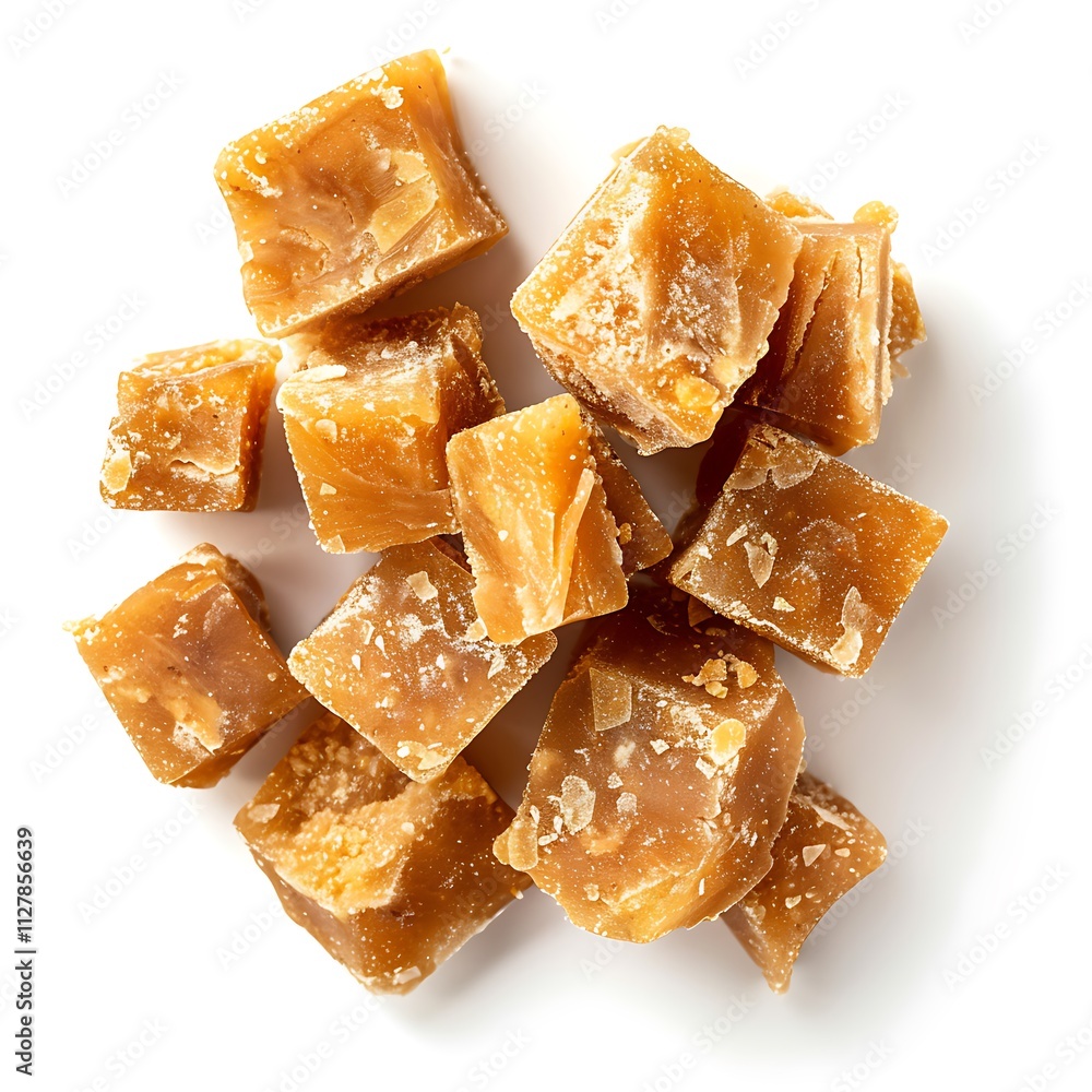 Jaggery Block isolated on white background. Clipping path Jaggery Block isolated on white background. Clipping path