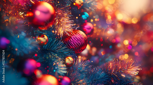 Wallpaper Mural Vibrant christmas decoration with sunlight reflection generative ai. Halation. Illustration Torontodigital.ca