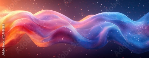 Dynamic Twisted Ribbon with Gradient Blue and Purple Abstract Artwork