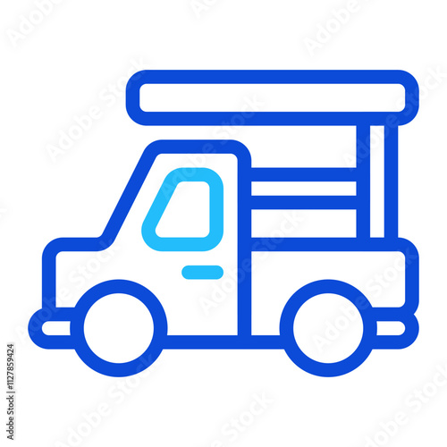Pickup Truck duoline icon