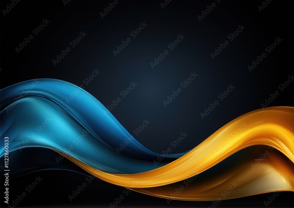 Deep Yellow and Blue corporate design wave. Digital abstract background with sleek technology motion. Deep Yellow and Blue corporate design wave. Digital abstract background with sleek technology motion.