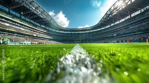 A sweeping panoramic view of Melbourne Cricket Ground at twilight, showcasing the stadium's vastness under a gradient sky with floodlights illuminating the field.