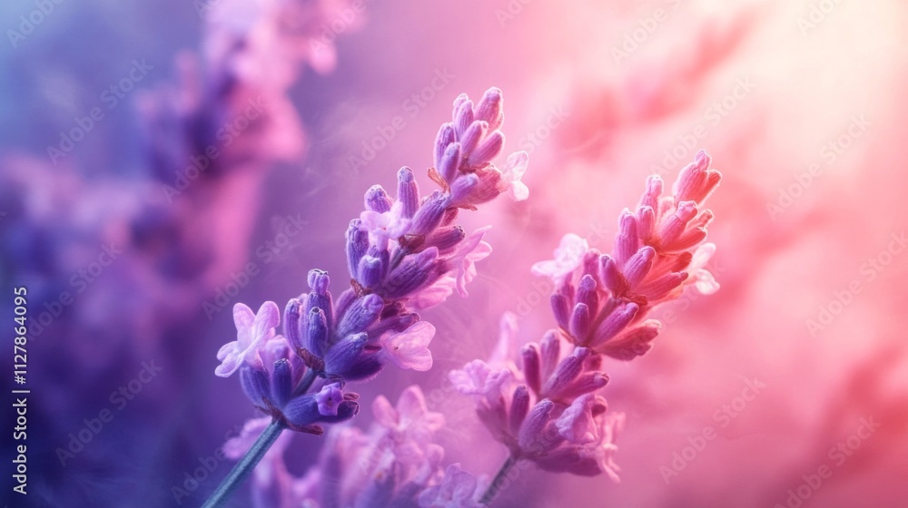 Obraz premium Lavender Flowers Bloom in Soft Pastel Light