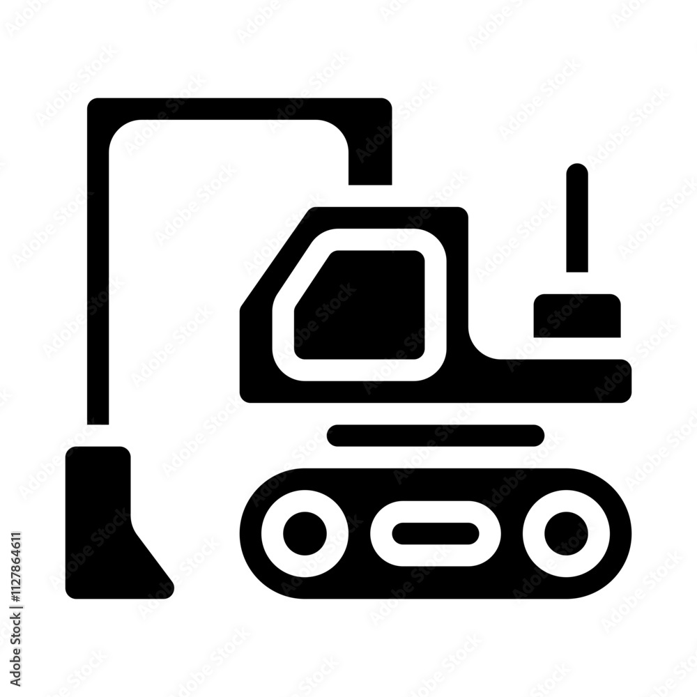 Excavator solid icon Excavator solid icon