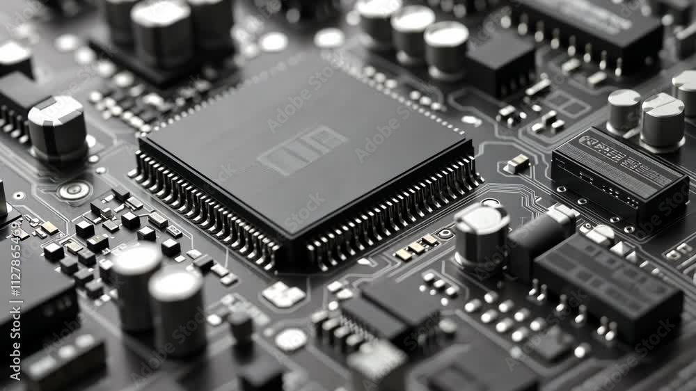 High Tech Microchip Closeup Circuit Board Technology Detail High Tech Microchip Closeup Circuit Board Technology Detail