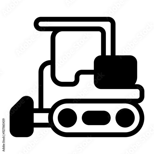 Bulldozer glyph icon