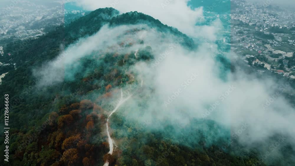 aerial view of greenery mountain hill in Nepal. aerial view of greenery mountain hill in Nepal.