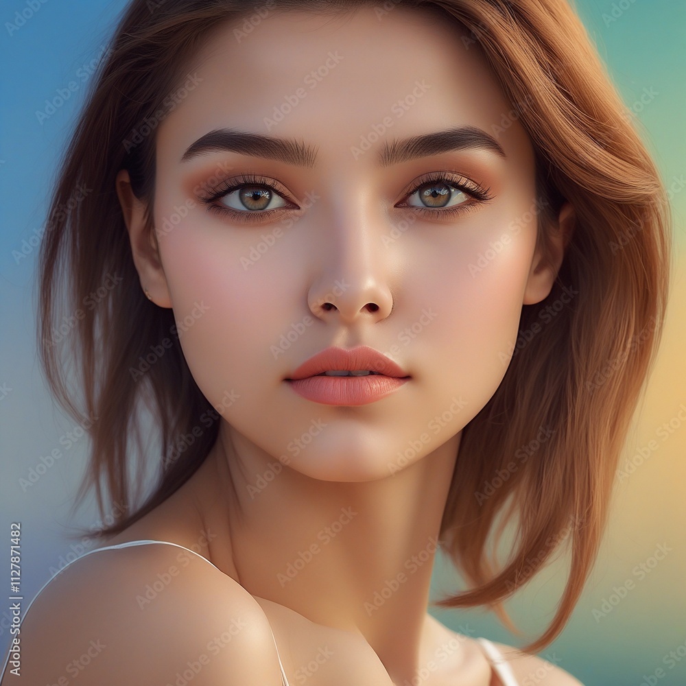 Beautiful girl portrait generated with Ai Beautiful girl portrait generated with Ai