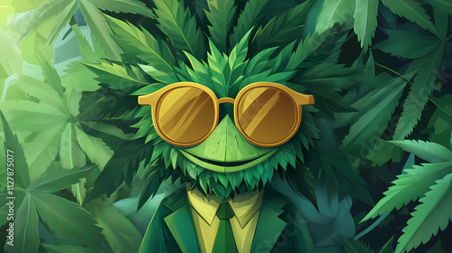 Closeup mascot illustration marijuana greenery university inspiring executive industry banner regeneration crossbreed halation stand ohio leaves trap green. Halation. Illustration photo