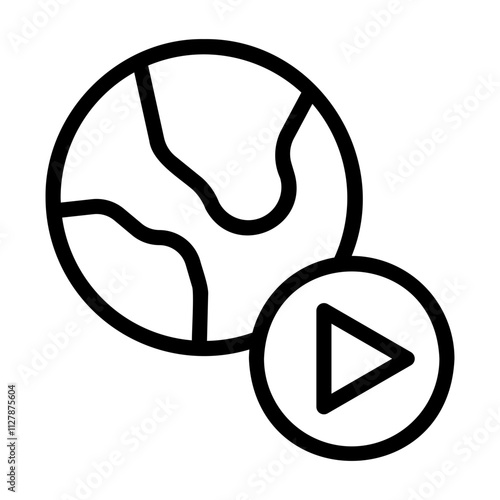 live streaming global Line Icon